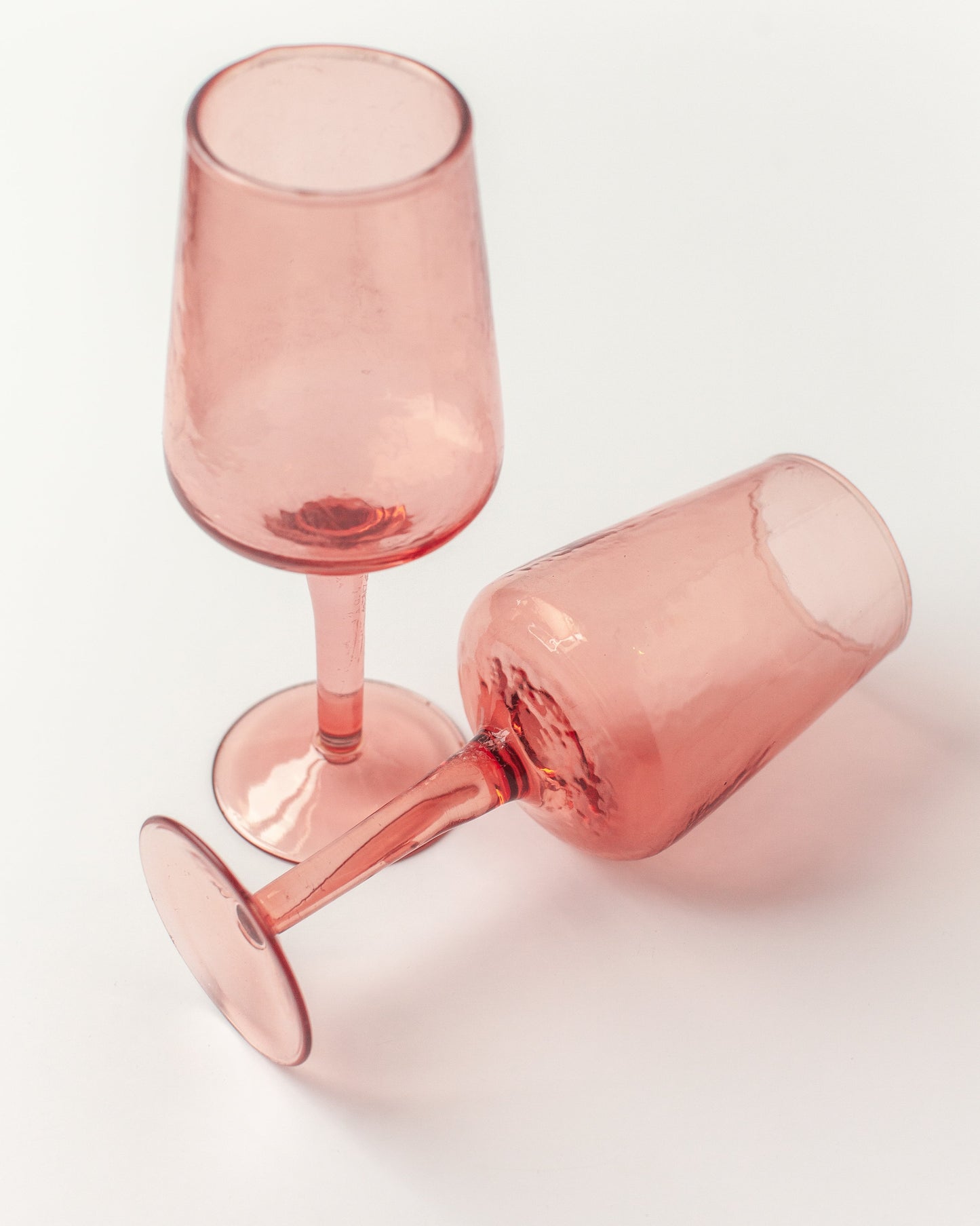 Handblown Hammered Wine Glasses - Set of 2