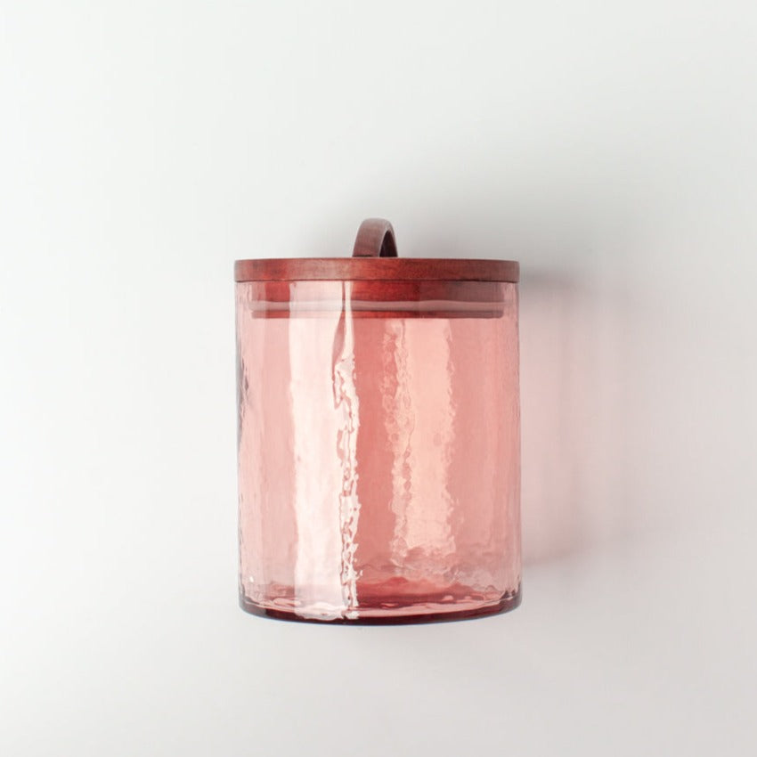 Small Textured Glass Canisters - Blush