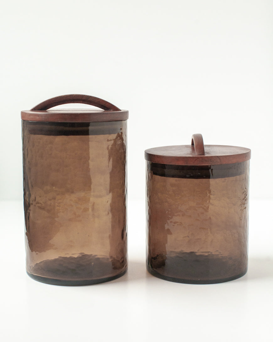 Textured Glass Canister