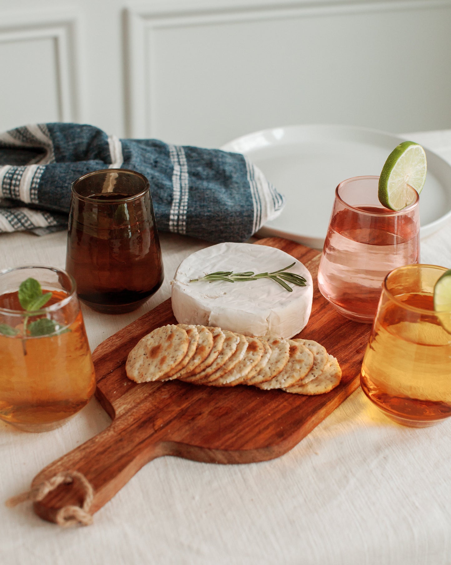 Hammered Glass Stemless Tumblers - Set of 2