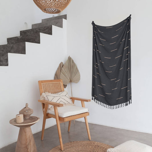 Minimalist Lines Tapestry - Charcoal