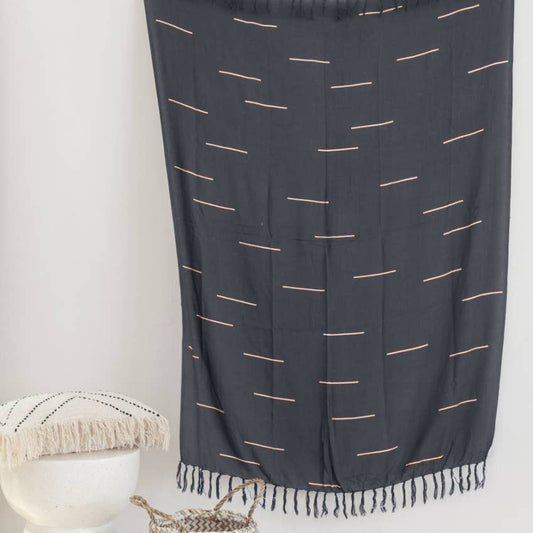 Minimalist Lines Tapestry - Charcoal