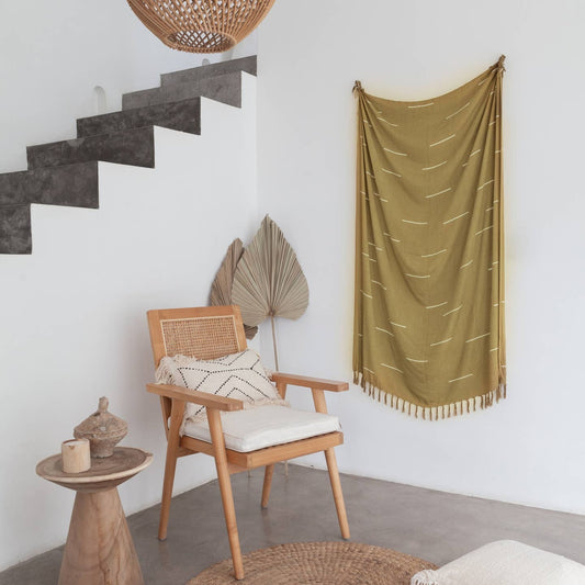Minimalist Lines Tapestry - Gold