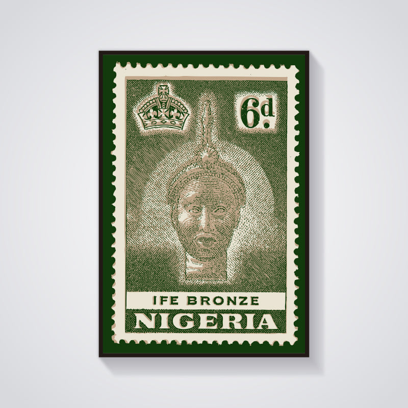 Nigeria Vintage Stamp Art Print