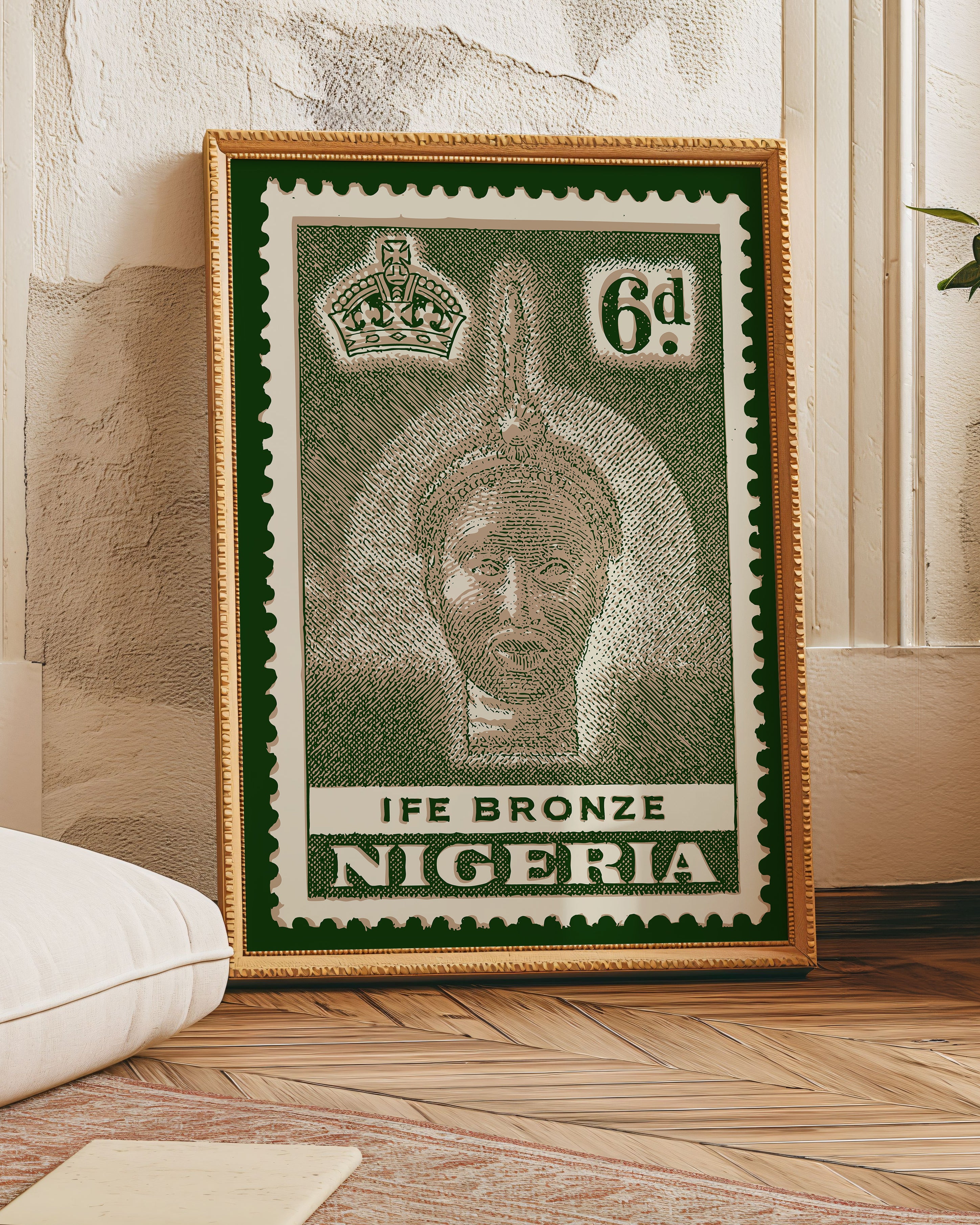 Nigeria Vintage Stamp Art Print