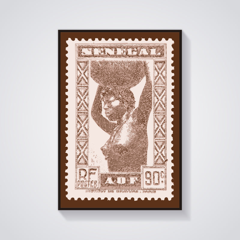 Senegal Vintage Stamp Art Print