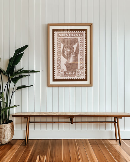 Senegal Vintage Stamp Art Print