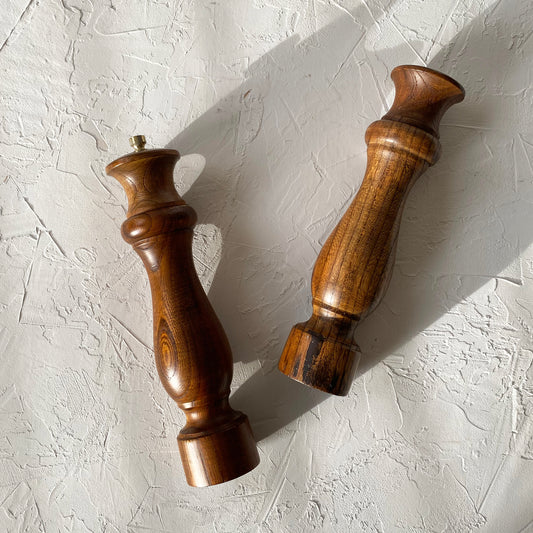 Tall Wooden Salt & Pepper Shakers