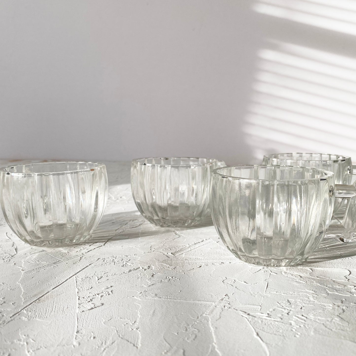 Clear Ribbed Tea Espresso Cups