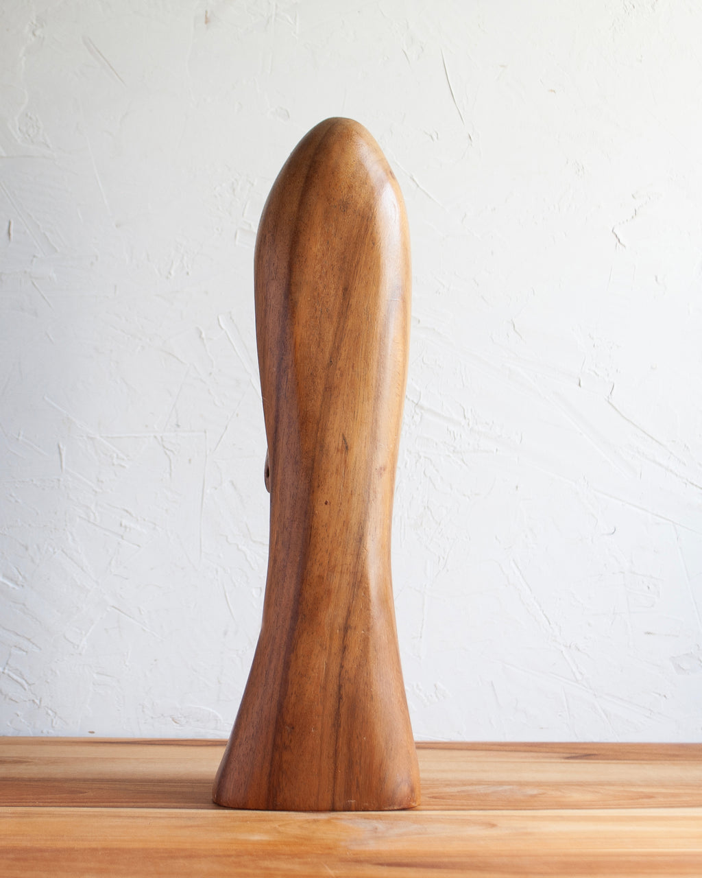Textured Wooden Female Bust Sculpture