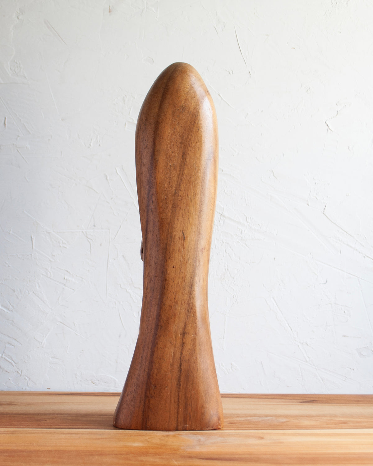 Textured Wooden Female Bust Sculpture