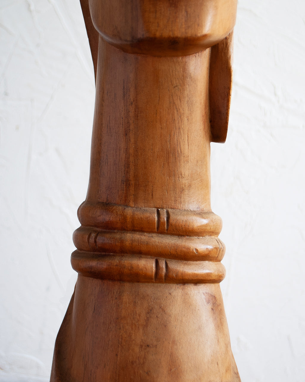 Smooth Wooden Female Bust Sculpture