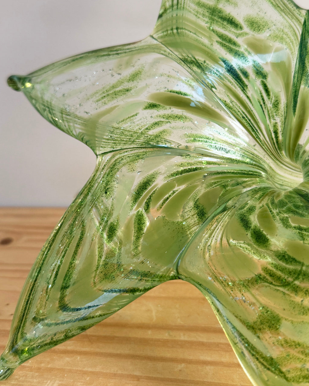 Handblown Glass Flower - Green Flower