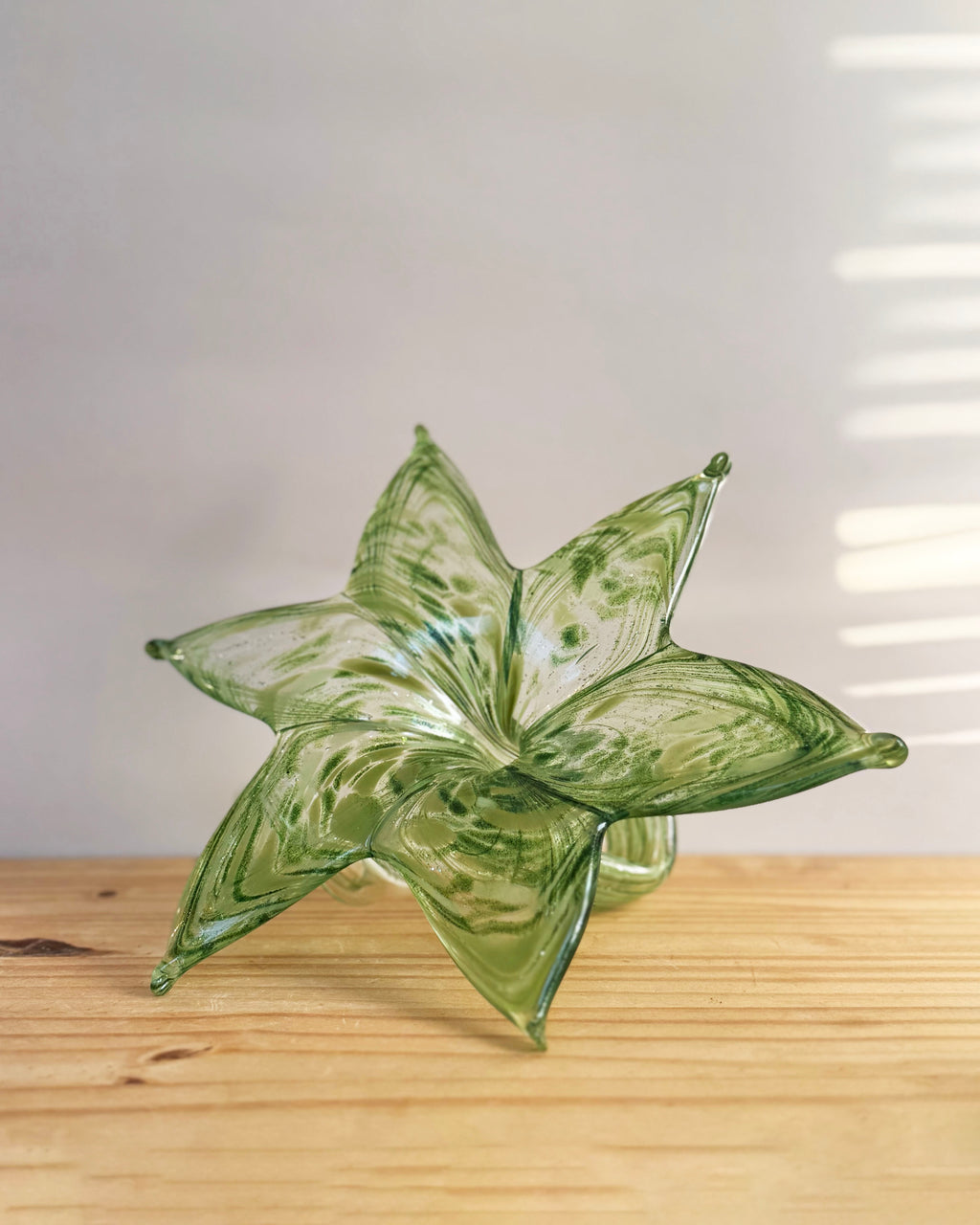 Handblown Glass Flower - Green Flower