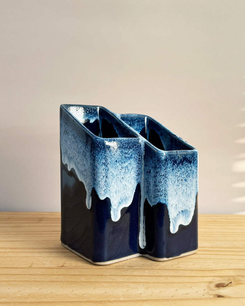 Blue Drip Glaze Pencil Holder