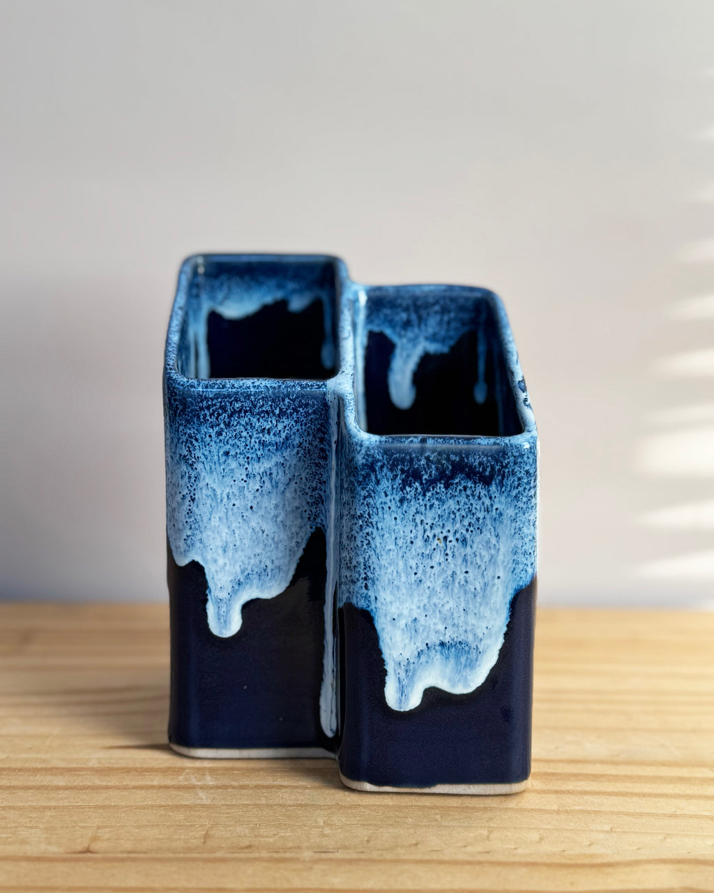 Blue Drip Glaze Pencil Holder