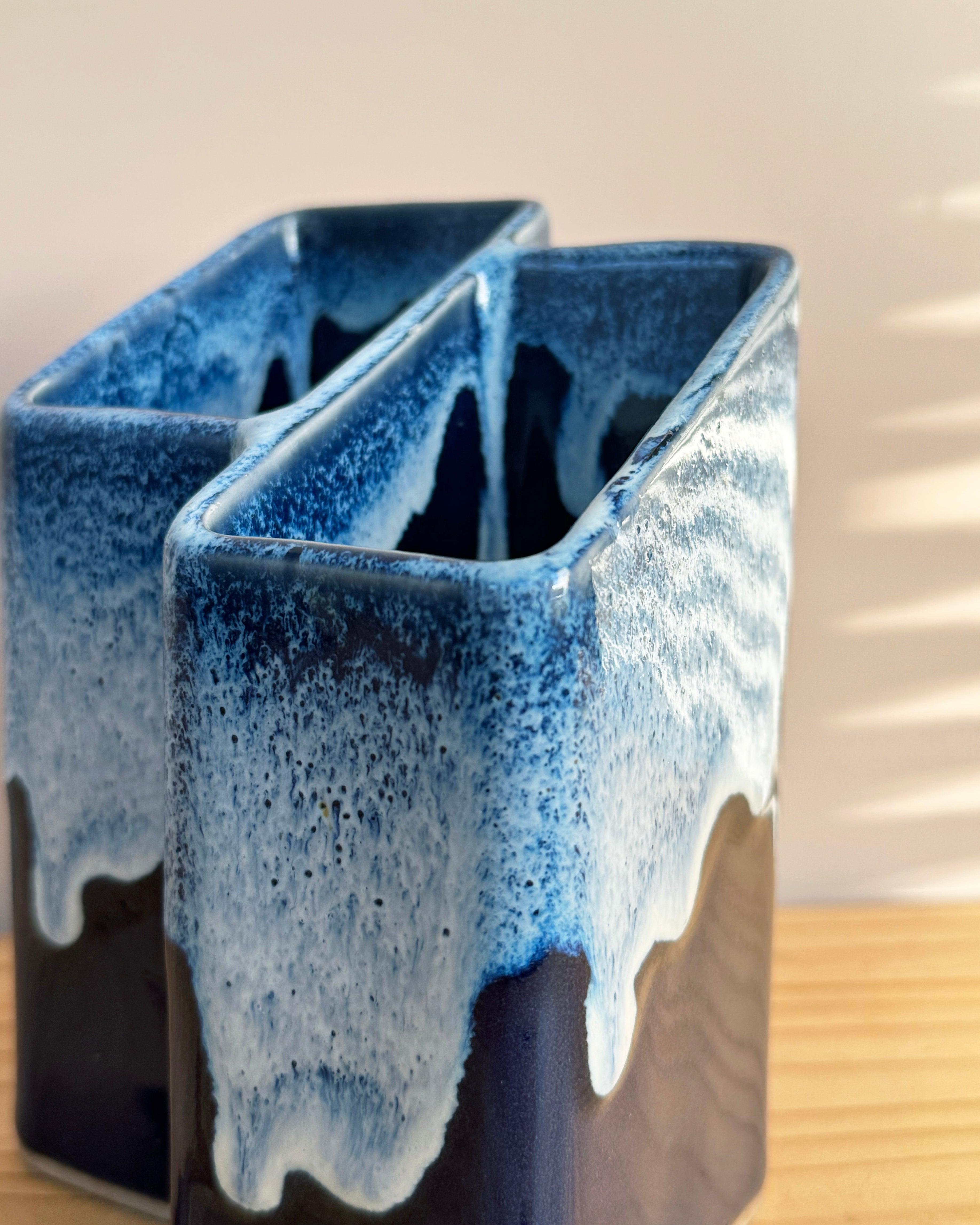 Blue Drip Glaze Pencil Holder