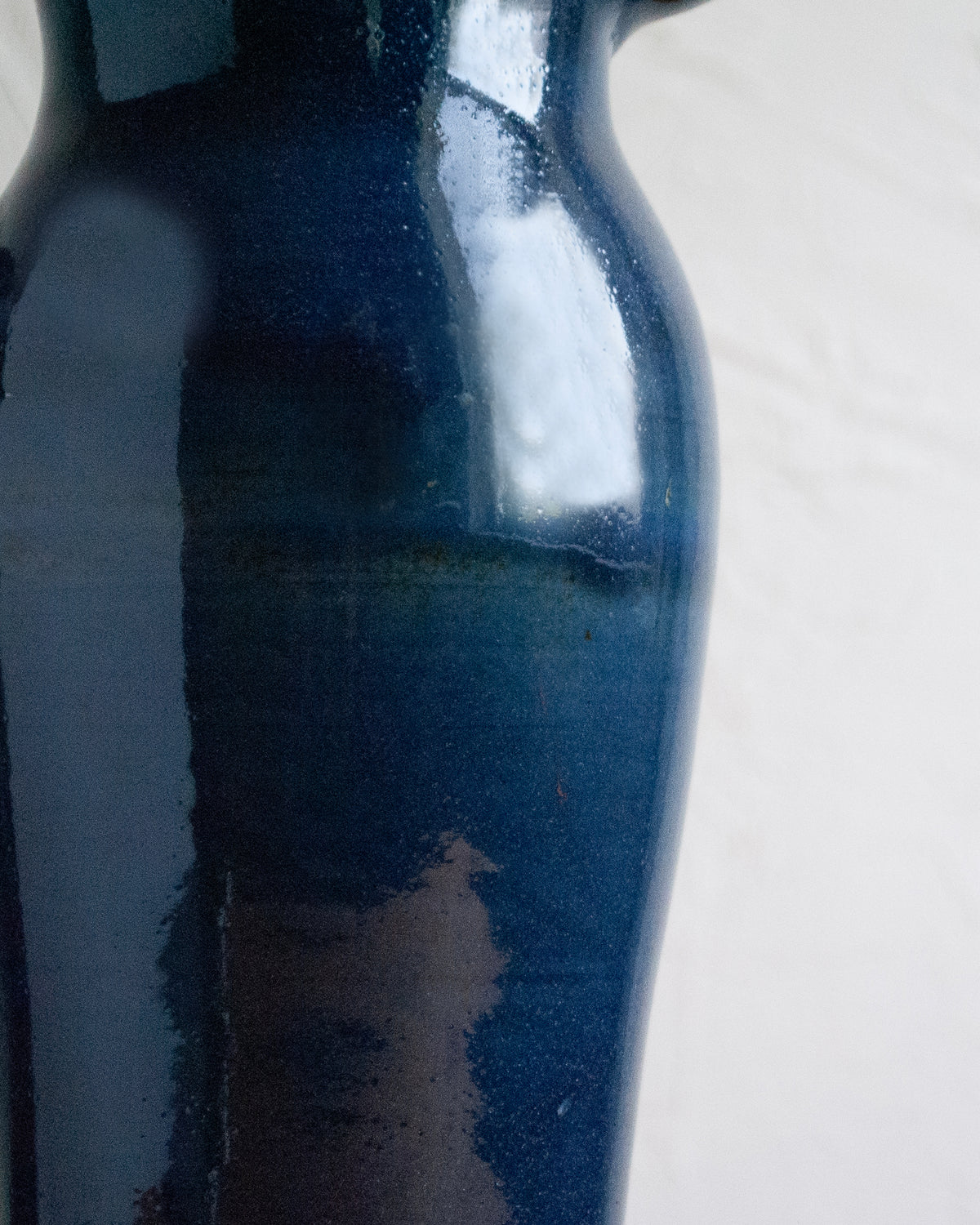 Stoneware Blue Pitcher Vase