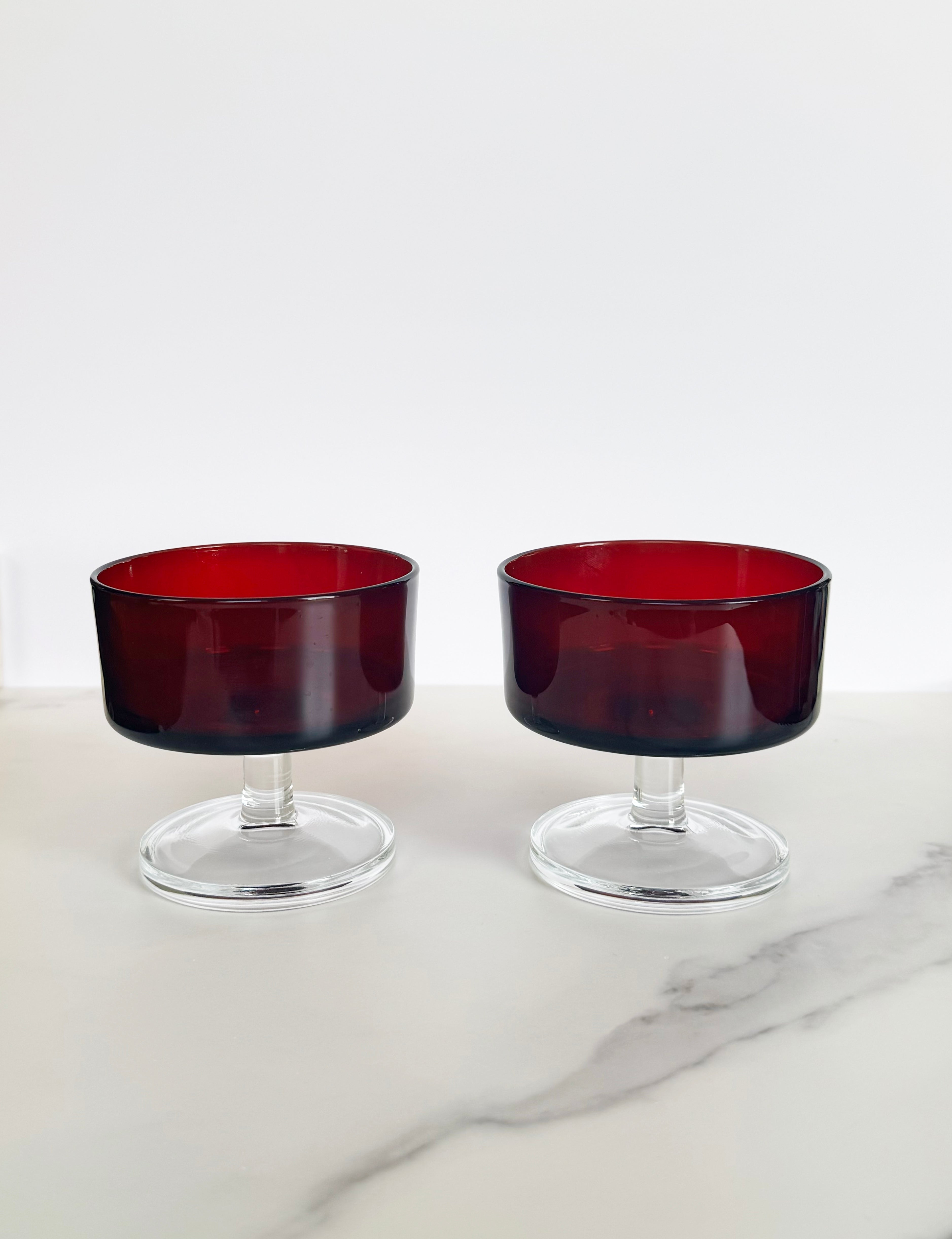 Ruby Parfait Glasses - Set of 2
