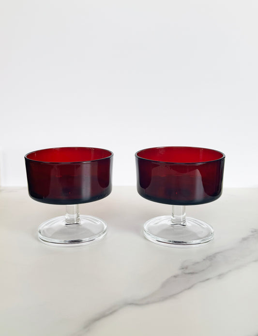Ruby Parfait Glasses - Set of 2
