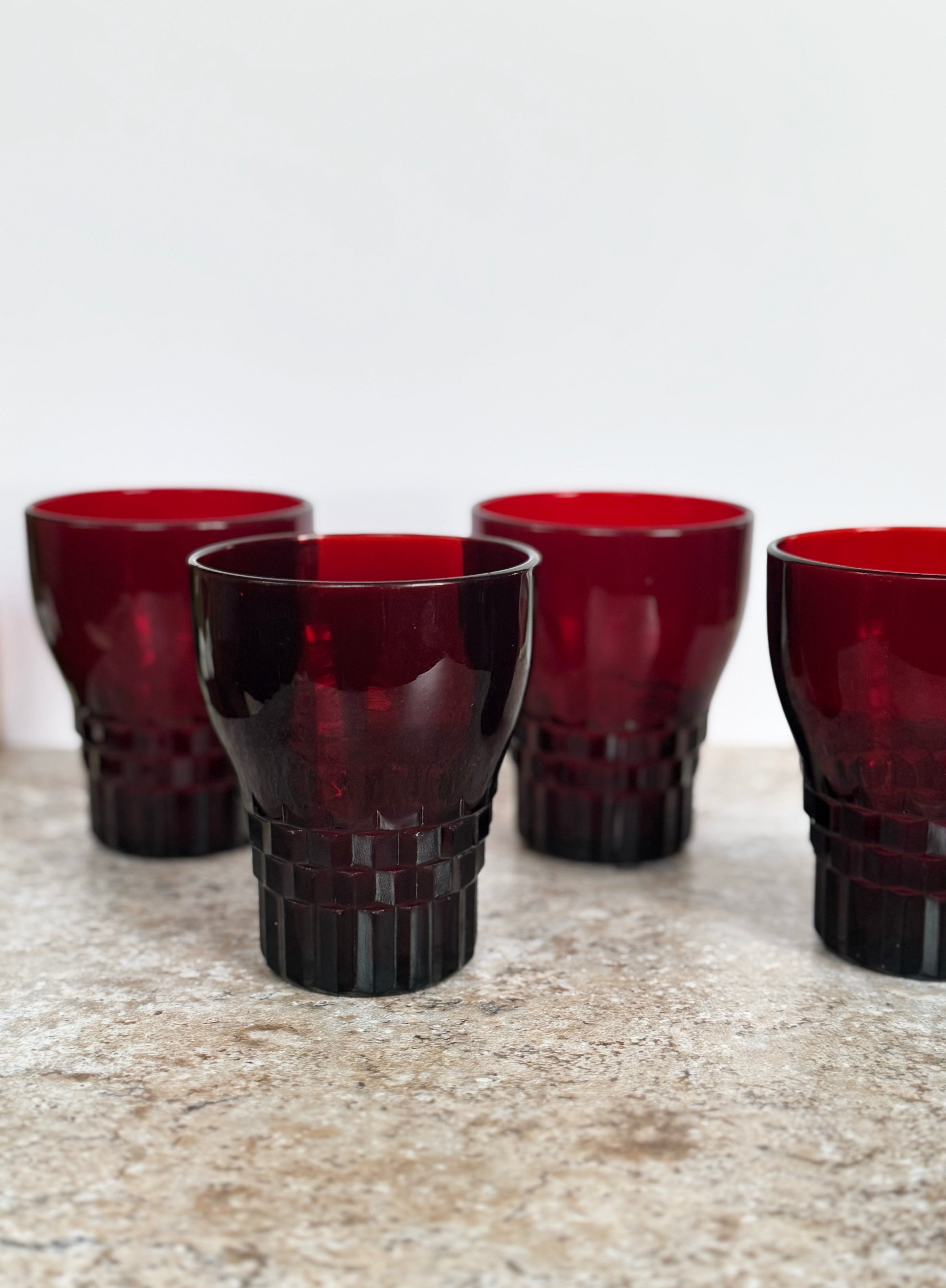 Ruby Red Tumblers - Set of 4