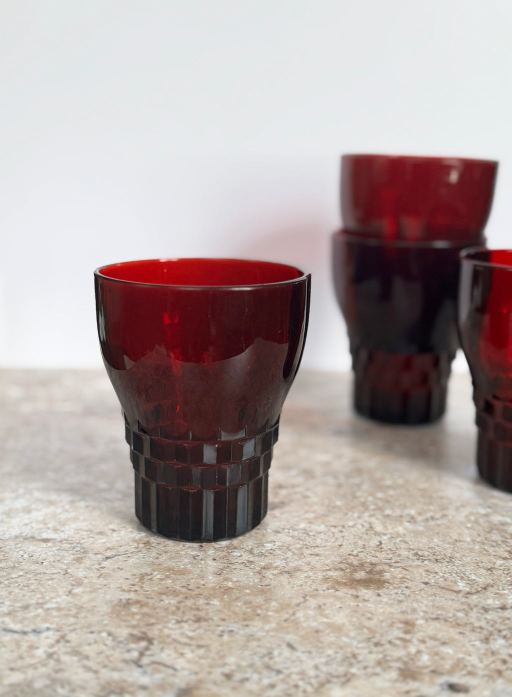 Ruby Red Tumblers - Set of 4
