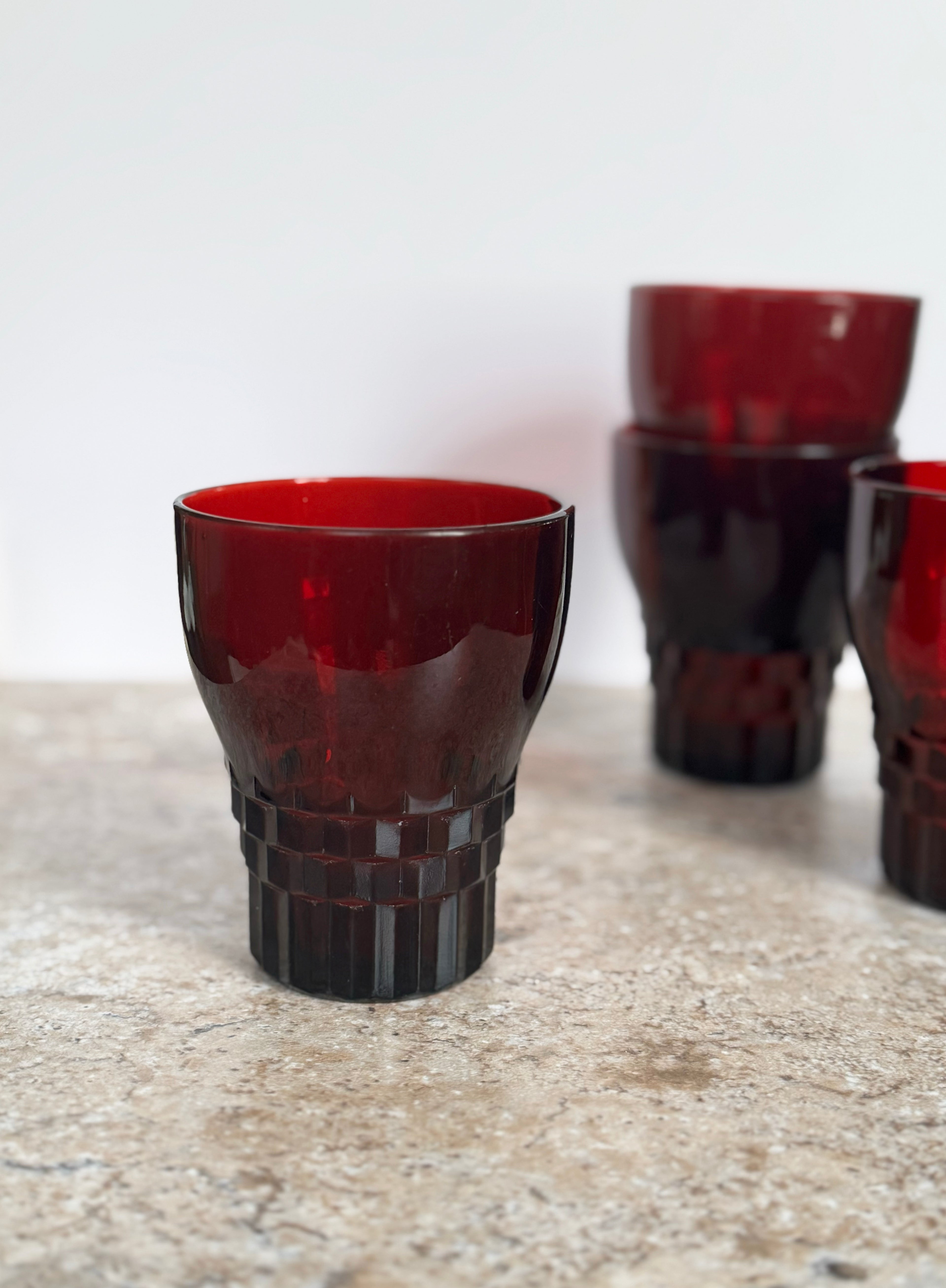 Ruby Red Tumblers - Set of 4