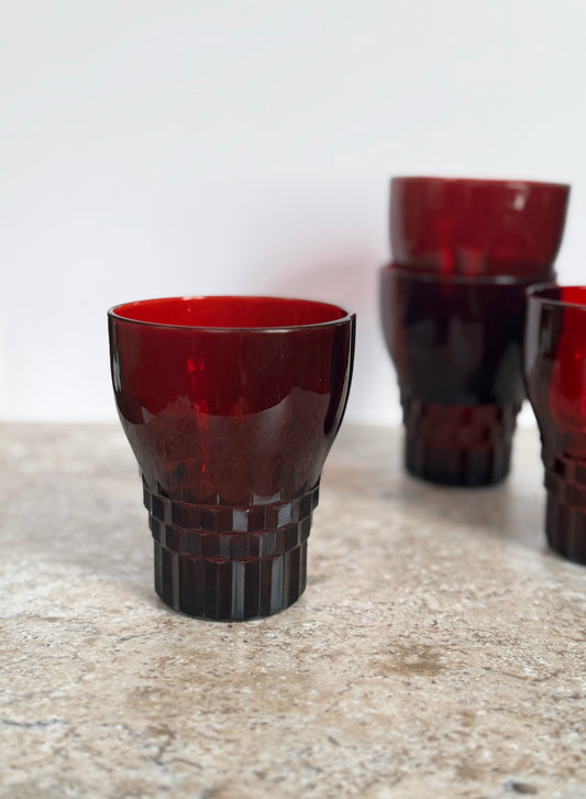 Ruby Red Tumblers - Set of 4