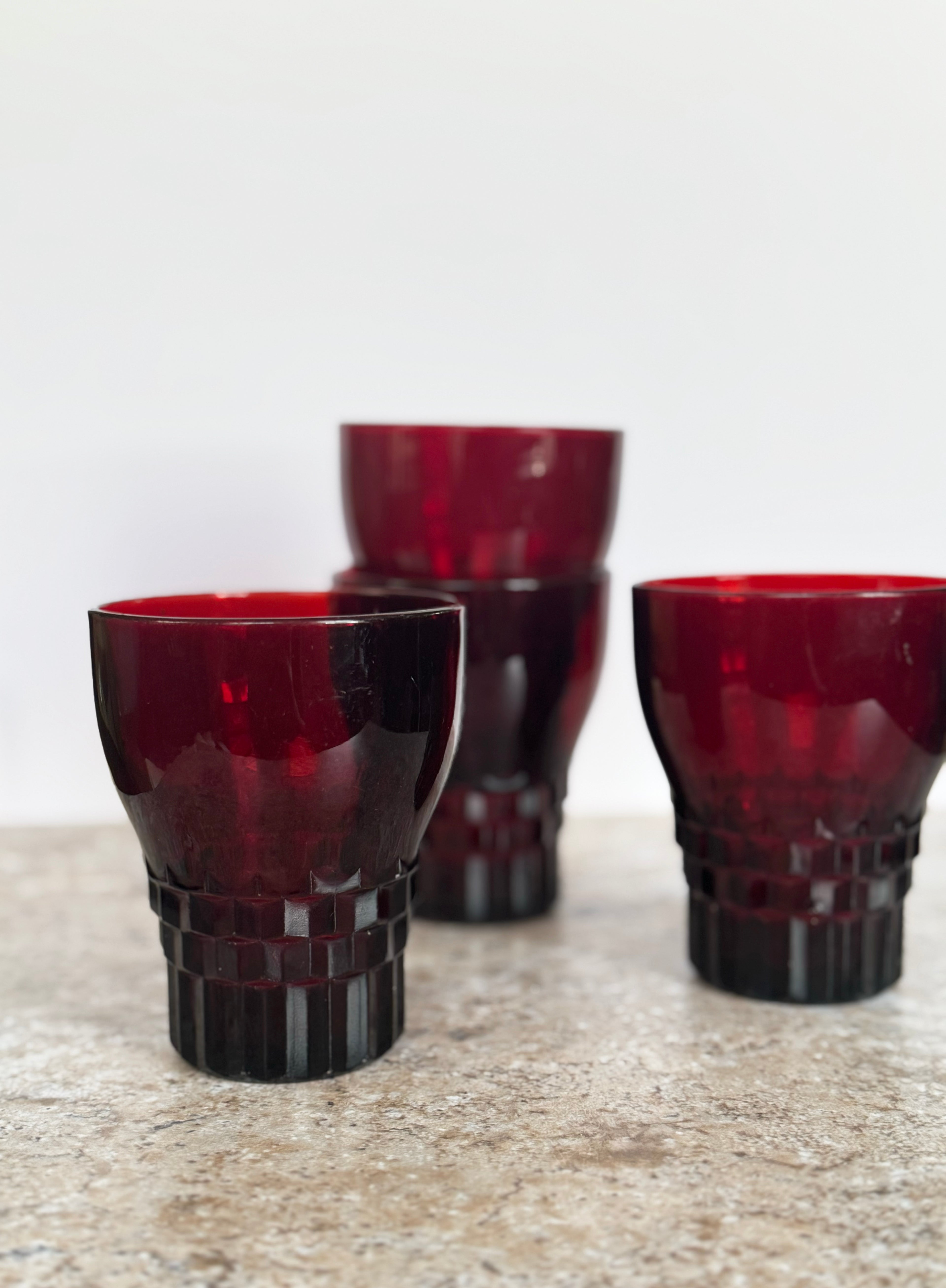 Ruby Red Tumblers - Set of 4