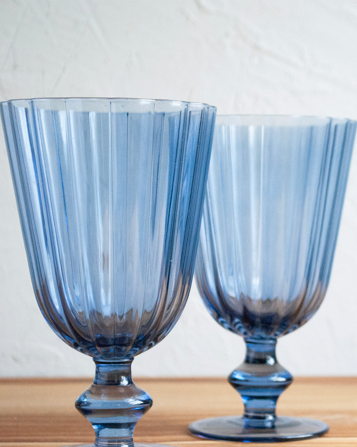 Blue Scalloped Goblets – Set of 2