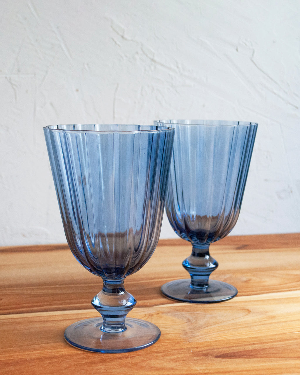 Blue Scalloped Goblets – Set of 2