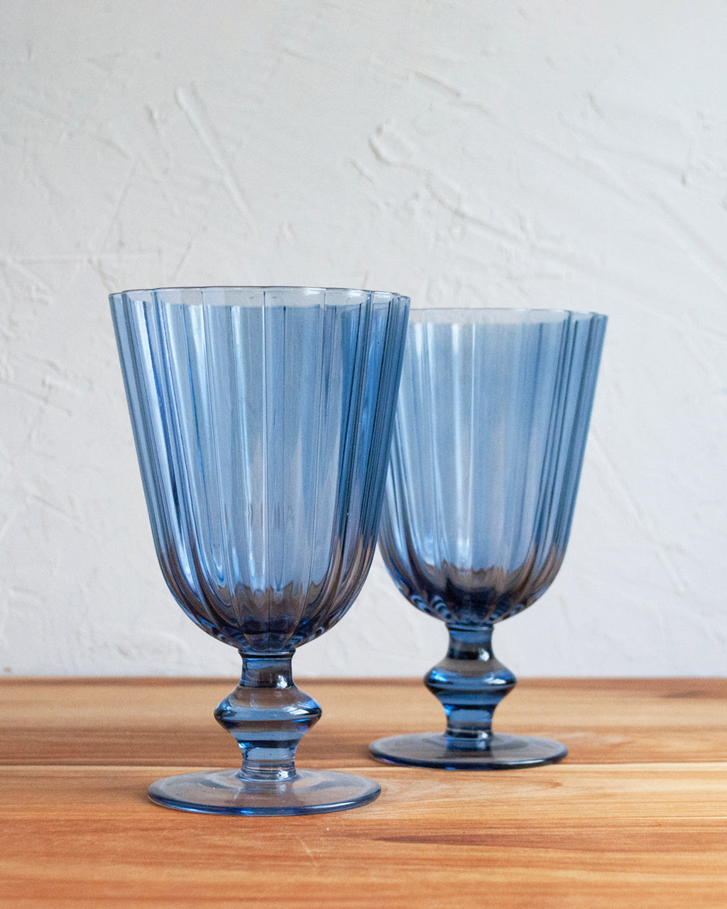 Blue Scalloped Goblets – Set of 2