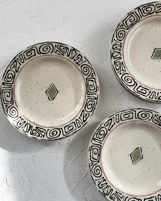 Tribal Pattern Sakura Snack Plates