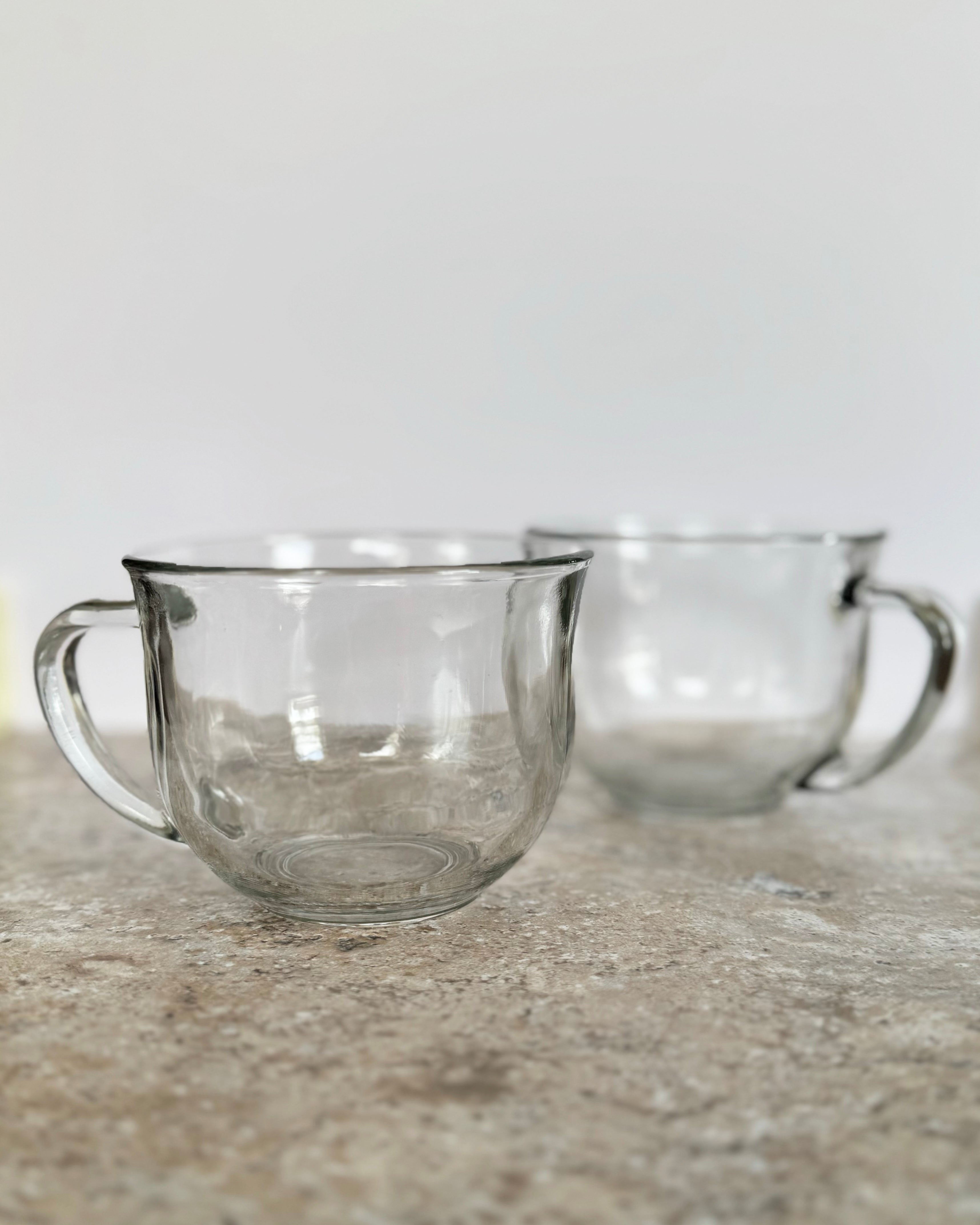 Large Clear Coffee Mug - Set of 2