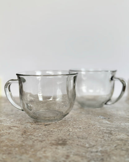 Large Clear Coffee Mug - Set of 2