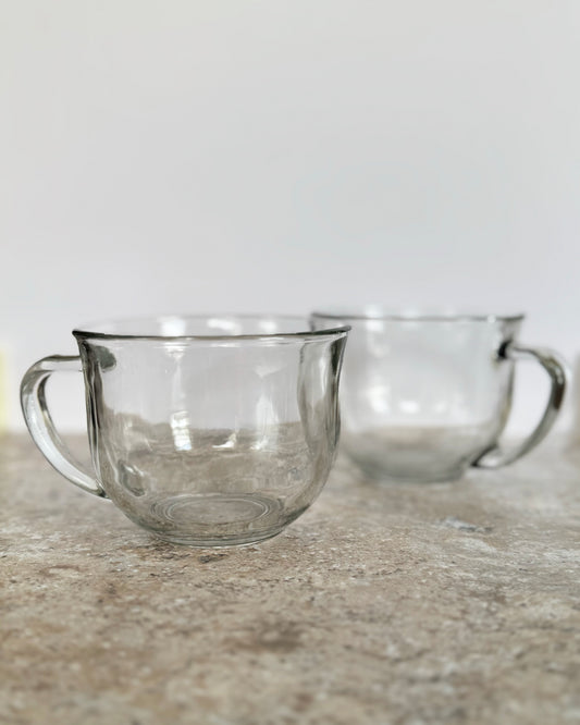 Large Clear Coffee Mug - Set of 2