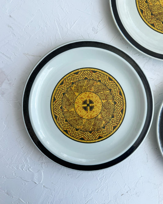 Yellow Aztec Dinner Plates