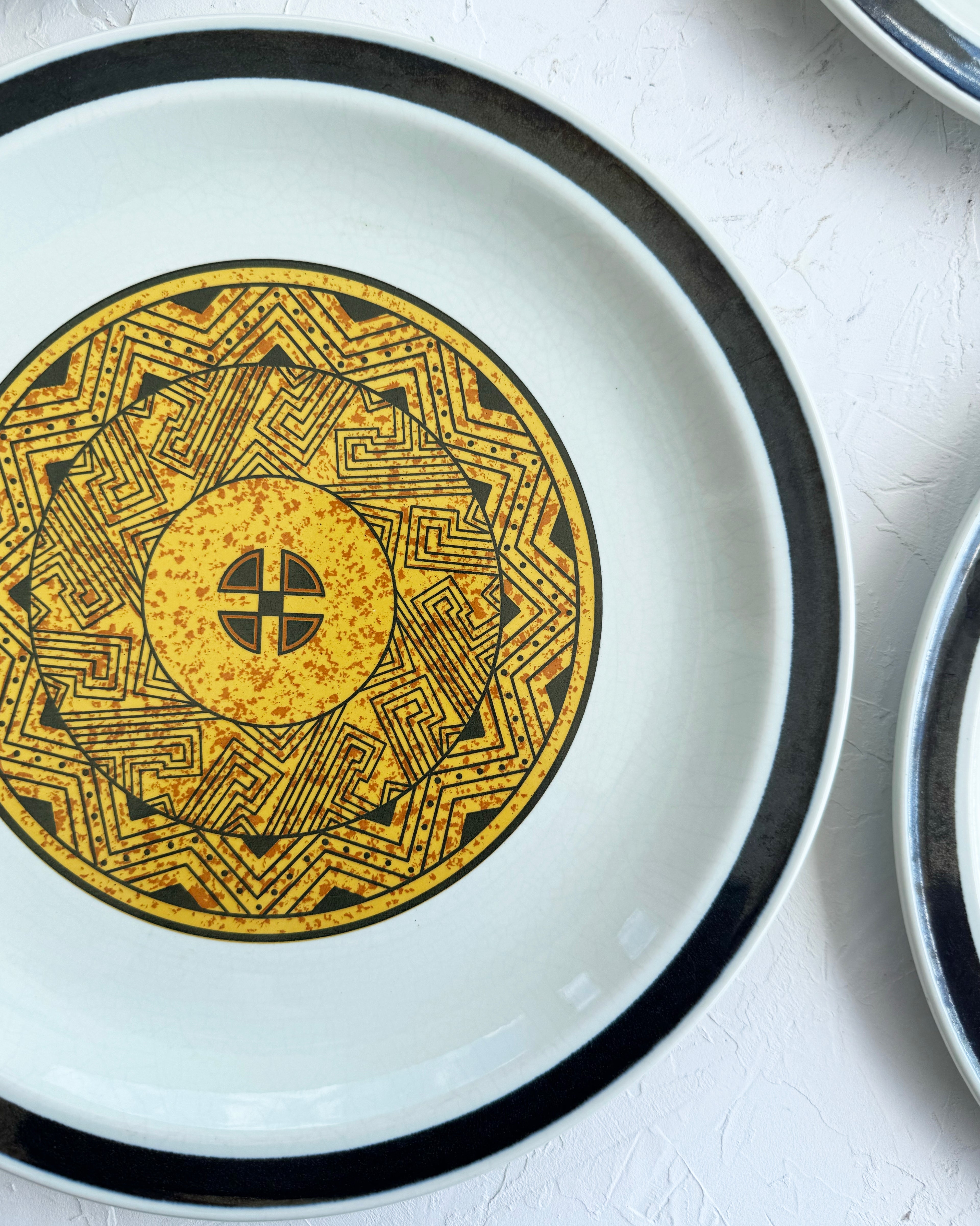 Yellow Aztec Dinner Plates