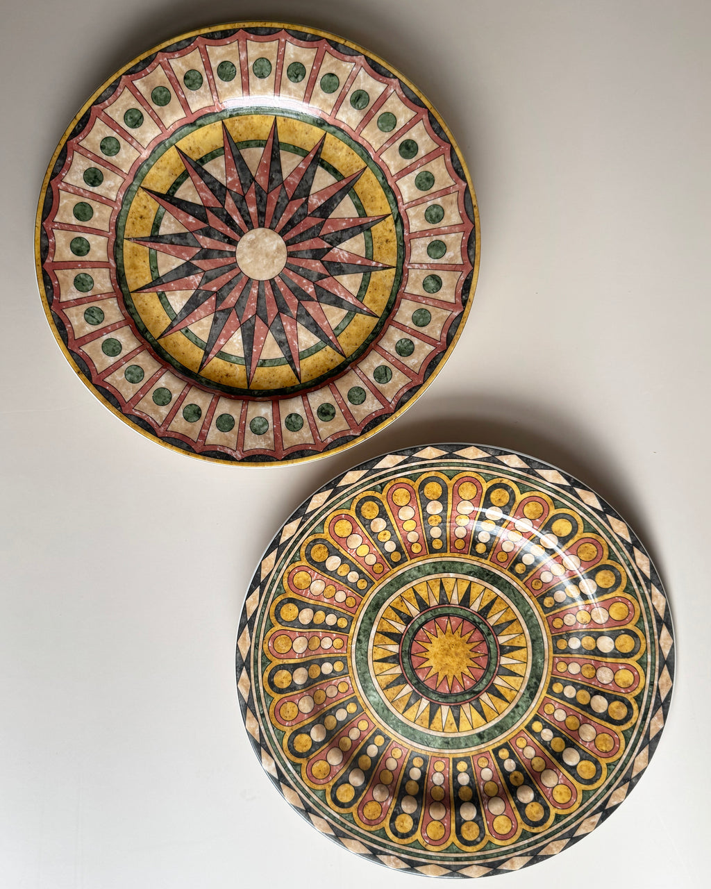 Geometric Pattern Snack Plates – Set of 2