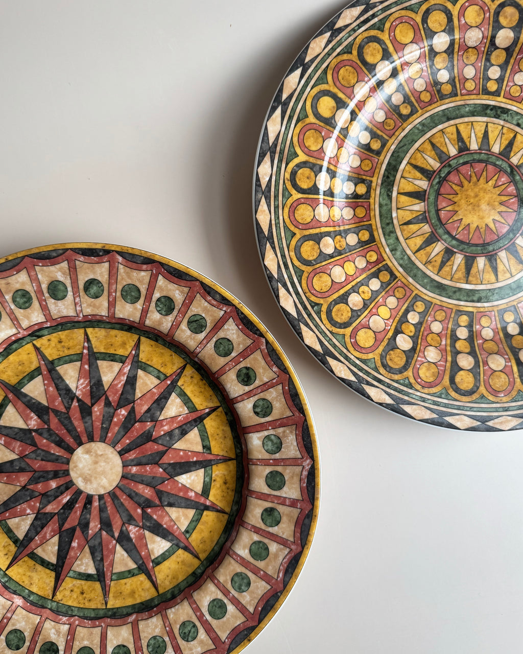 Geometric Pattern Snack Plates – Set of 2