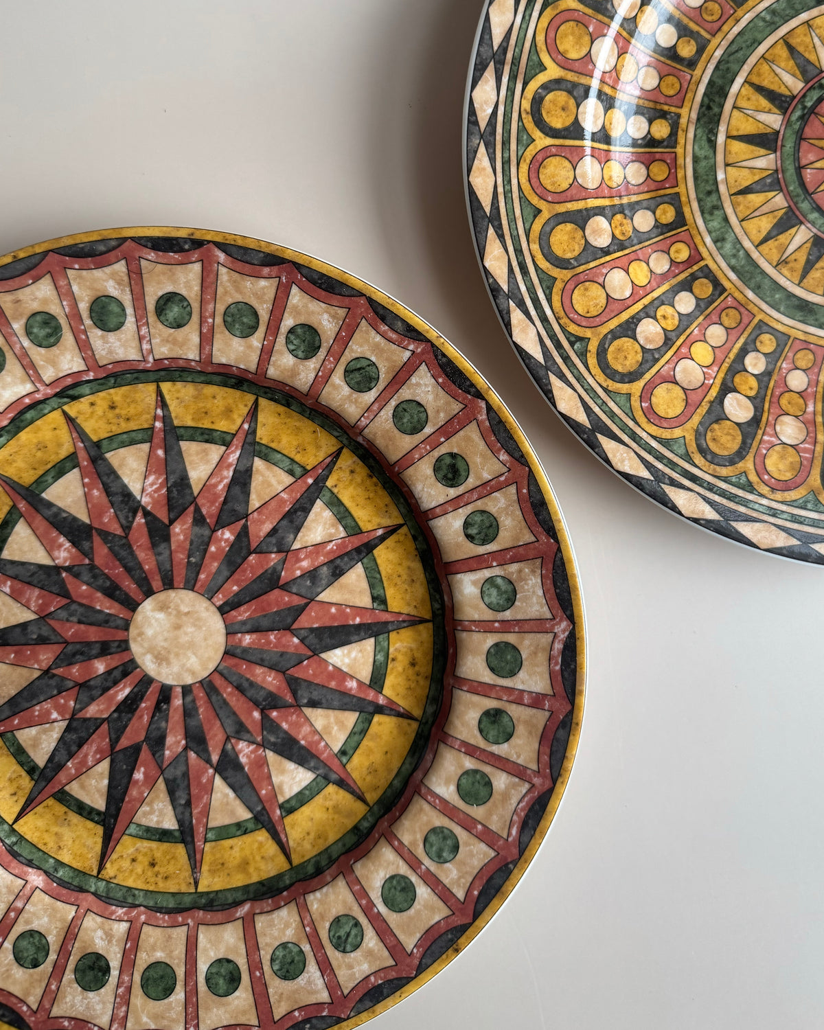 Geometric Pattern Snack Plates – Set of 2