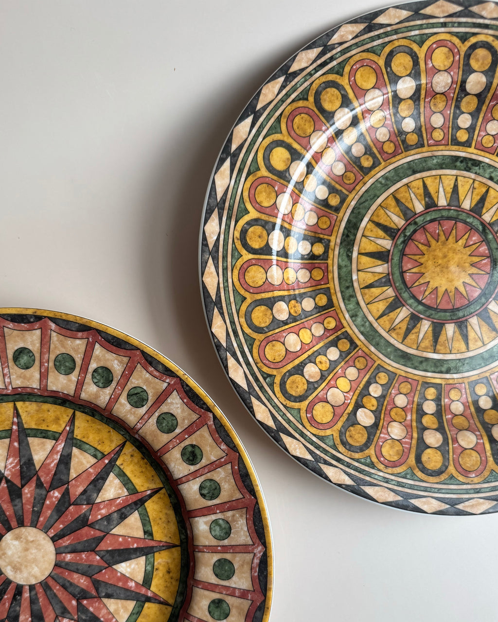 Geometric Pattern Snack Plates – Set of 2