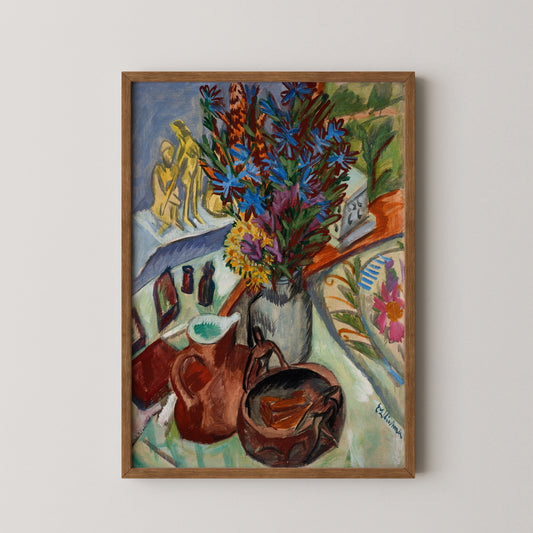 Still Life with Jug & African Bowl Art Print