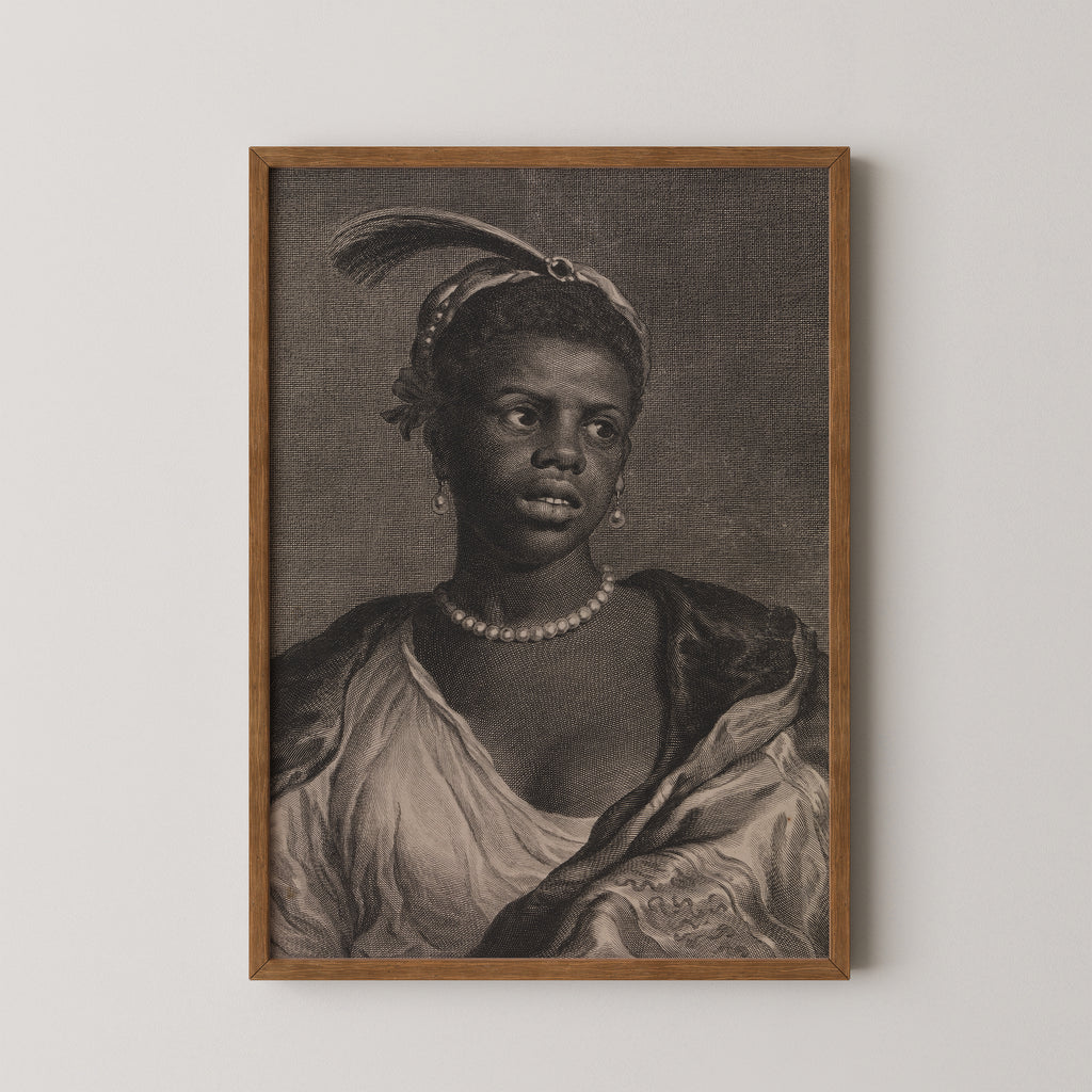 Portrait of an African Woman with Pearl Necklace Art Print