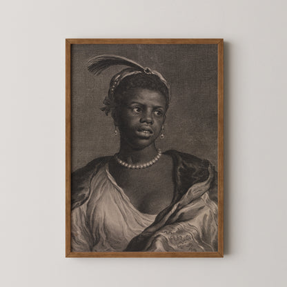 Portrait of an African Woman with Pearl Necklace Art Print
