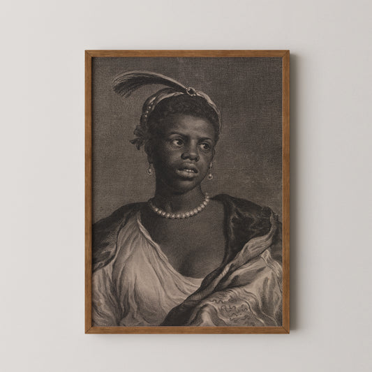 Portrait of an African Woman with Pearl Necklace Art Print