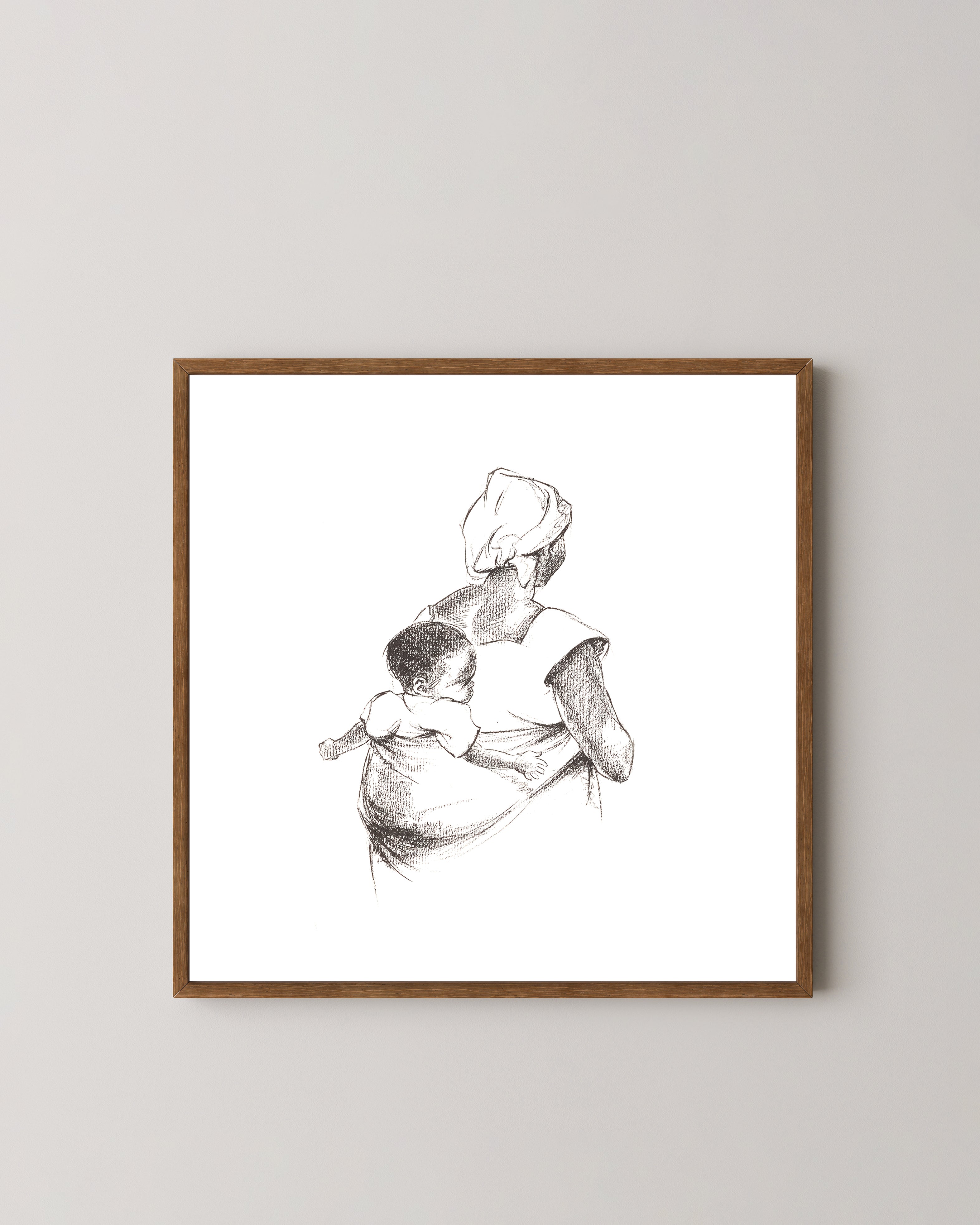 Vignette  - African Mother and Baby Art Print