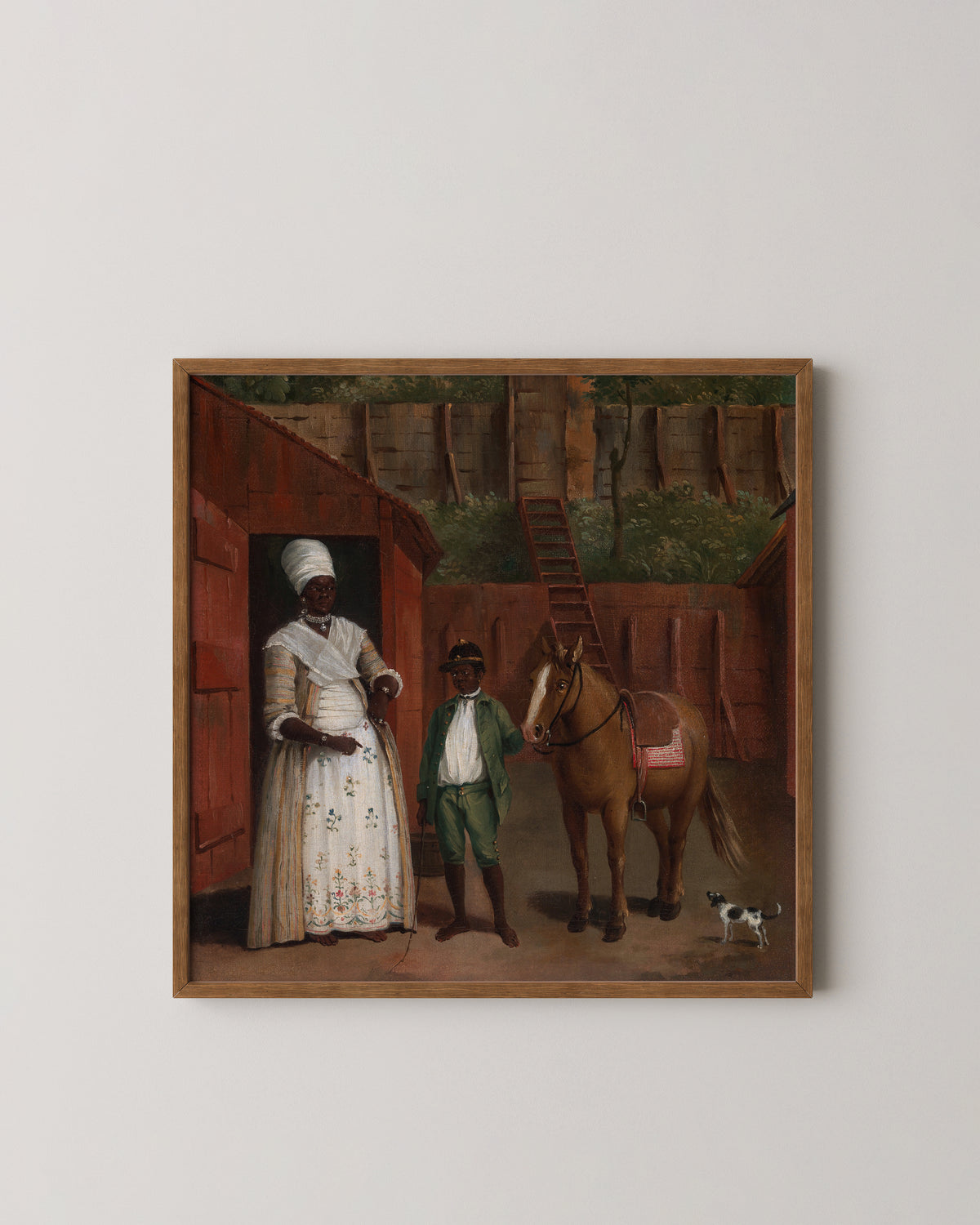 A Mother With Her Son And A Pony Art Print