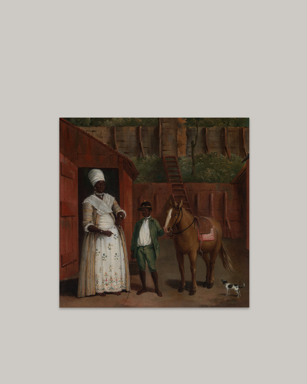 A Mother With Her Son And A Pony Art Print