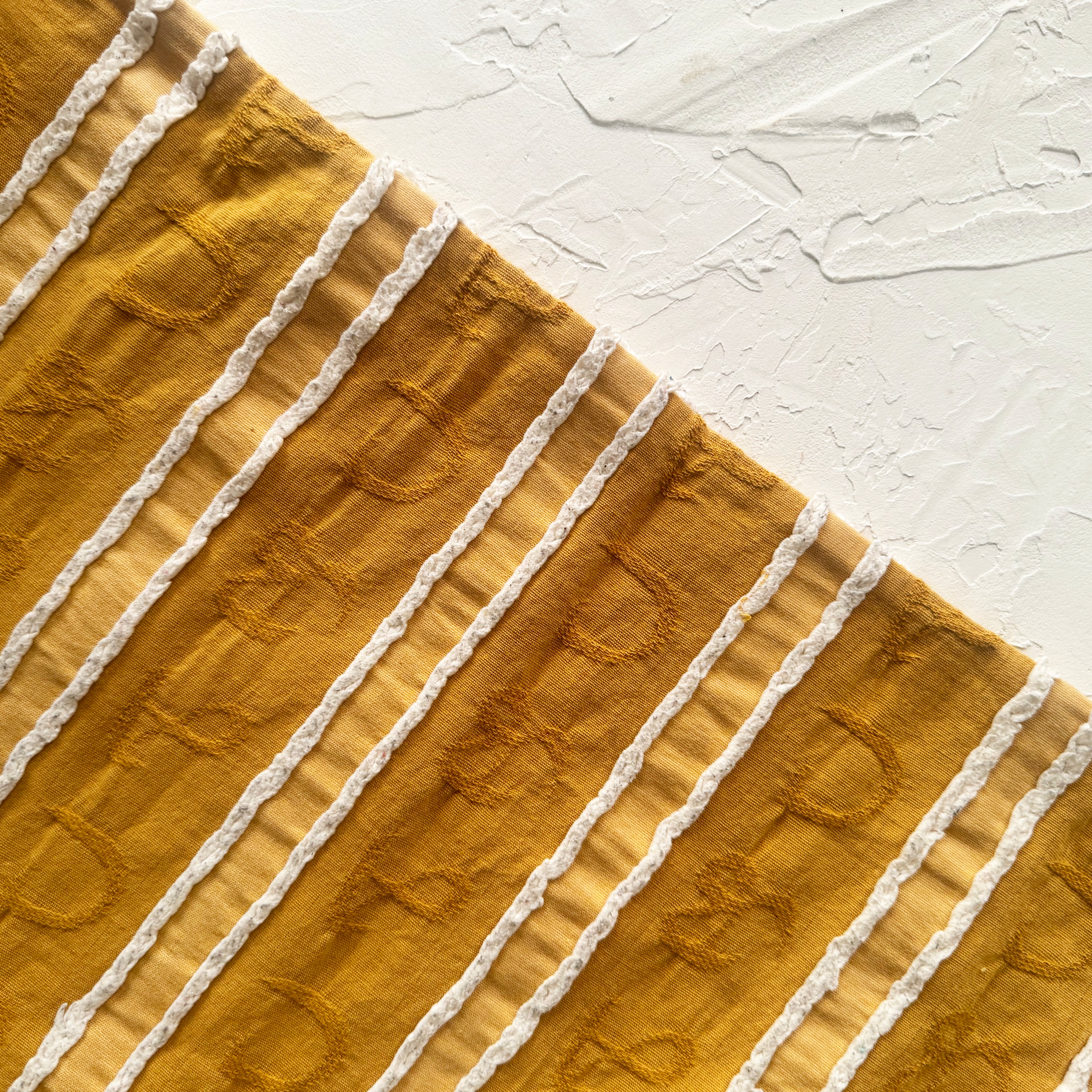 Yellow Striped & Textured Pillow Cases